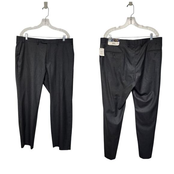 Chaps Mens Straight Leg Flat Front Dess Pants Charcoal Gray Size 38X30 NWT - Picture 1 of 5